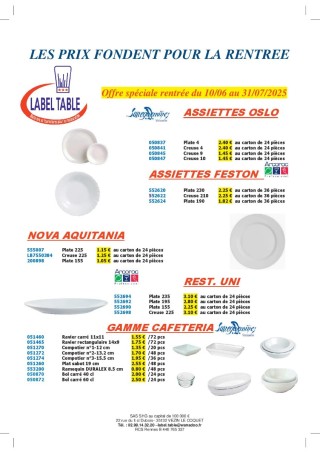 PROMO LABEL TABLE - RENTREE 2025